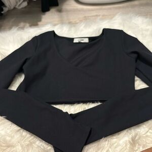 Joah Brown crop long sleeve gym swim thumbhole top